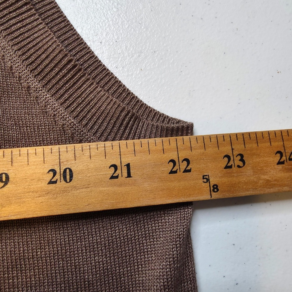 Peter Millar Sweater Vest Mens Large Brown V Neck Pullover Preppy Cashmere Blend - Picture 5 of 11